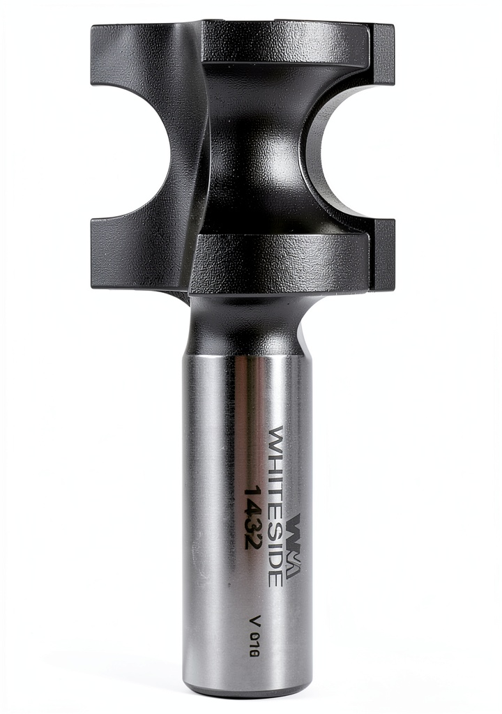 Whiteside half round router bit in use on a wooden workpiece