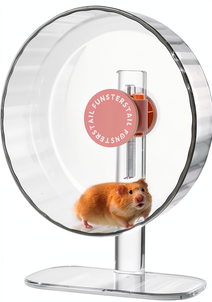 FunstersTail silent hamster wheel in a cage with a dwarf hamster