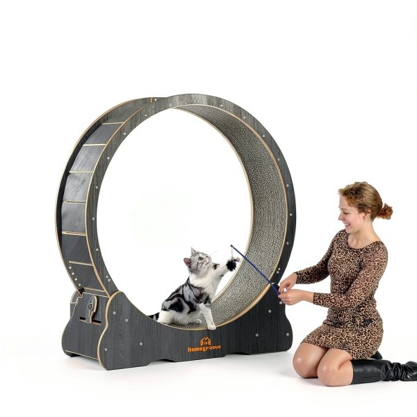 Homegroove Cat Exercise Wheel Silent Wooden Indoor Pet-6