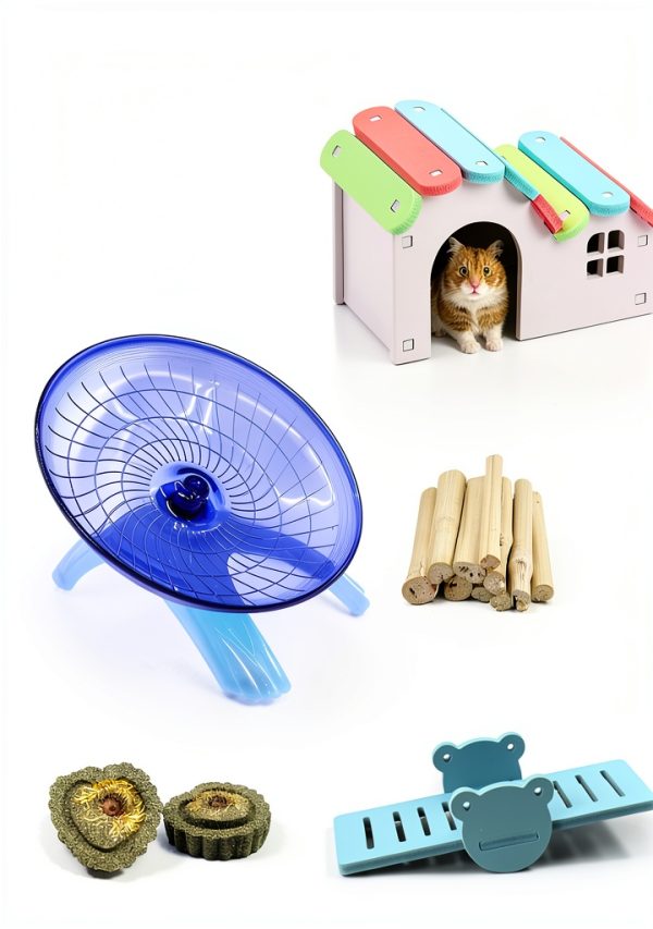 Hamiledyi Hamster Exercise Wheel Silent Safe Pet Toy Set-1