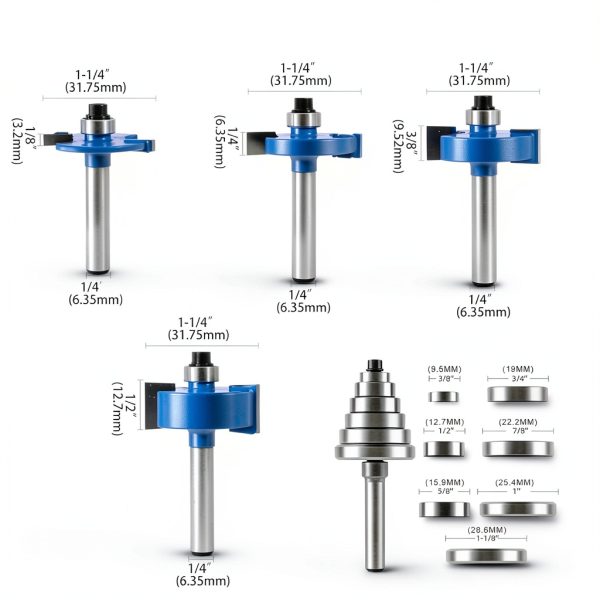 MNA Router Bits Set Carbide Woodworking Tools 1/4 Shank-1