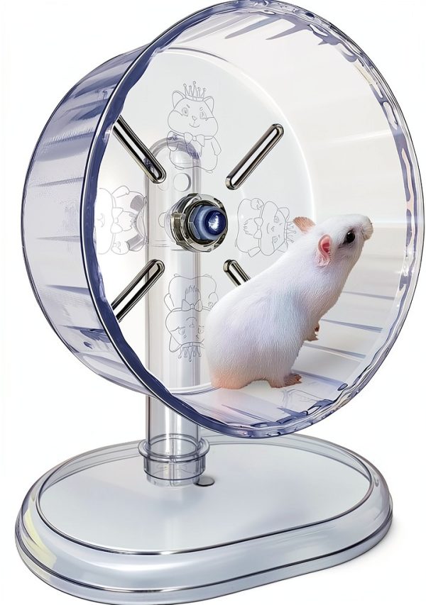 lazYYzal Silent Hamster Wheel Transparent White Pet Exercise-1