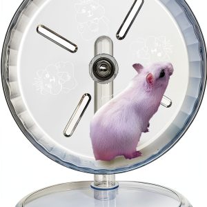 lazYYzal Silent Hamster Wheel Transparent White Pet Exercise-0