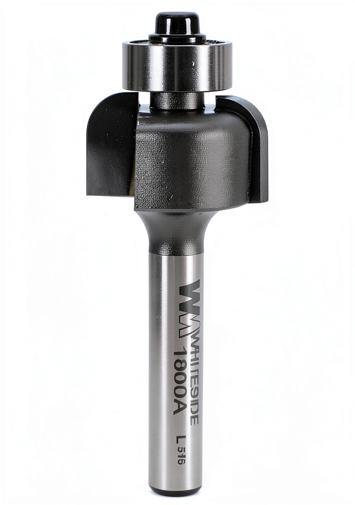 Whiteside cove router bit in use on a wooden edge
