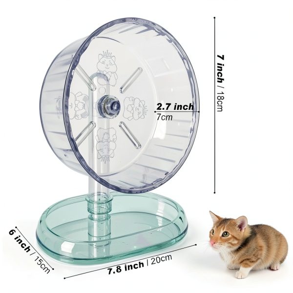 lazYYzal Silent Hamster Wheel Transparent White Pet Exercise-4