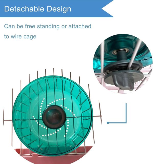 Petest Silent Hamster Wheel Small Animal Exercise Green-3