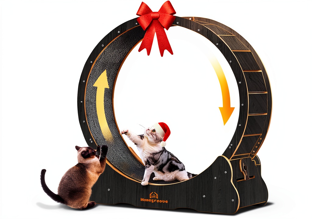 Homegroove Cat Exercise Wheel in a home setting