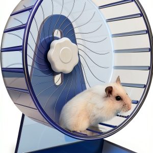 TieLishor Silent Hamster Wheel Adjustable Height Blue Pink-0