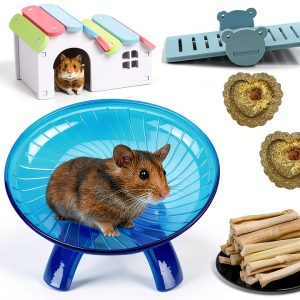Hamiledyi Hamster Exercise Wheel Silent Safe Pet Toy Set-0