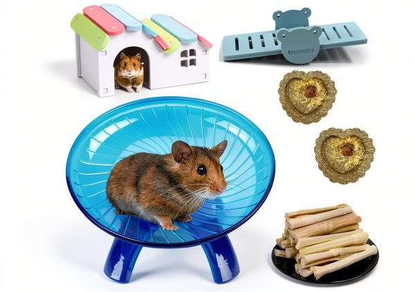 Hamiledyi Hamster Exercise Wheel Silent Safe Pet Toy Set-0