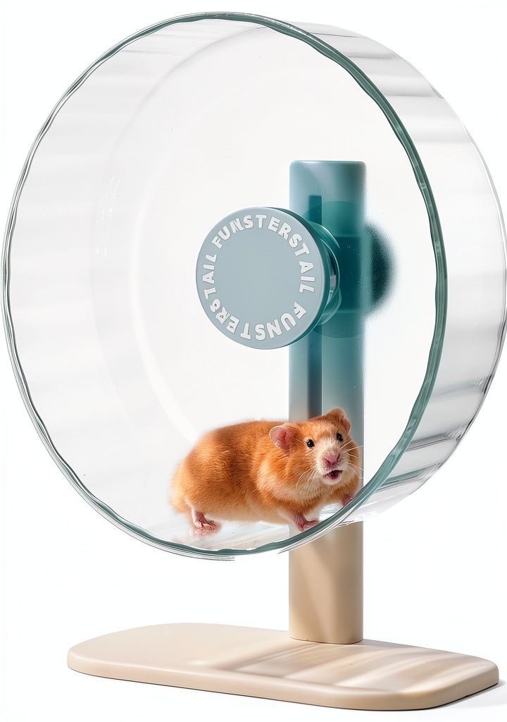 Installing FunstersTail Silent Hamster Wheel Durable Magnetic Exercise on a wooden desk