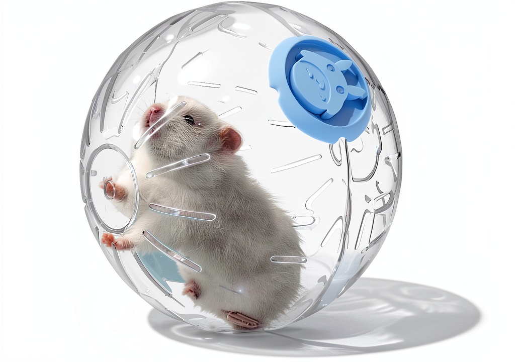 JONSANTY hamster ball in use with a small pet inside