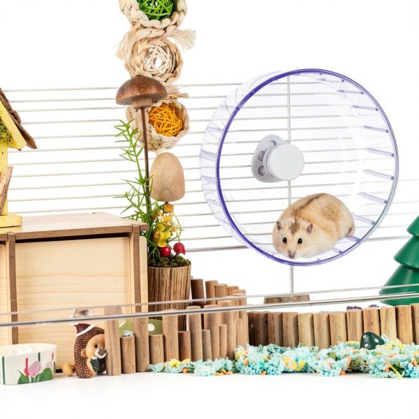 BUCATSTATE Silent Hamster Wheel Dual Bearings Small Pet-3