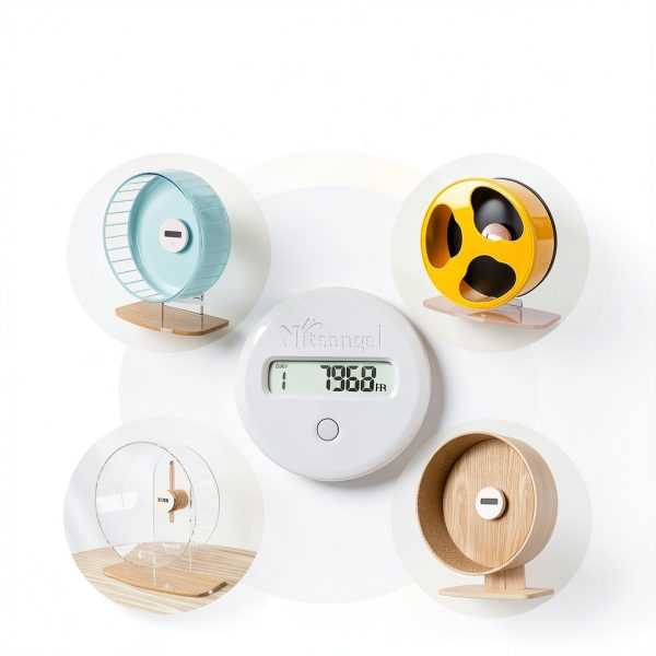 Niteangel Hamster Wheel Pedometer White Plastic Step Counter-1