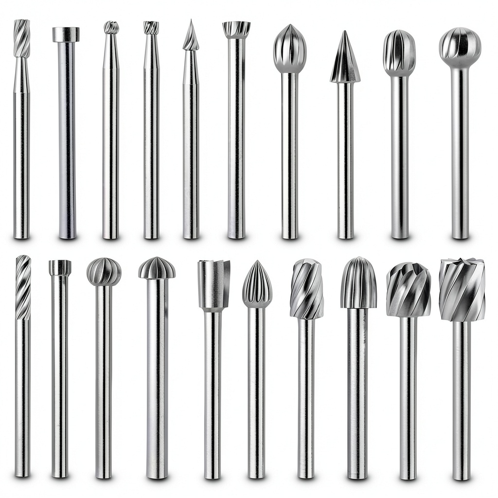 'DTMTD Router Bits Set displayed on a workbench'