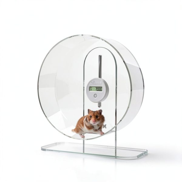 Niteangel Hamster Wheel Pedometer White Plastic Step Counter-3