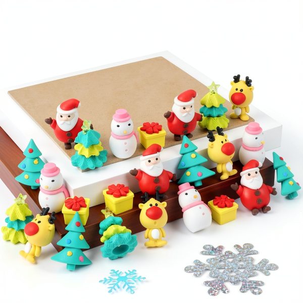 CCINEE Christmas Eraser Variety Pack Rubber Toy Pencil Erasers Set-0