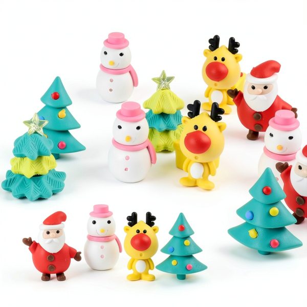 CCINEE Christmas Eraser Variety Pack Rubber Toy Pencil Erasers Set-3