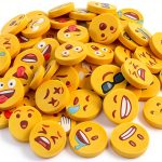 LovesTown Mini Rubber Pencil Erasers 60 Pack Yellow Small Round-0