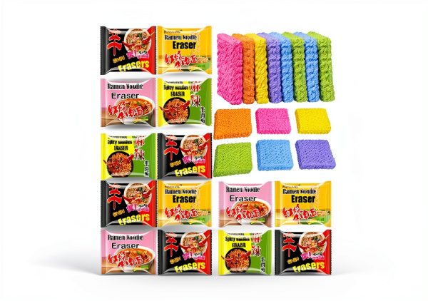 Rondure Colorful Ramen Noodle Erasers 16 Pack Kids School Supplies-6
