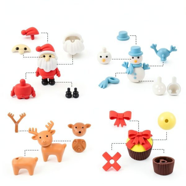 CCINEE 3D Christmas Eraser Set 30pcs Holiday Pencil Erasers for Kids-3