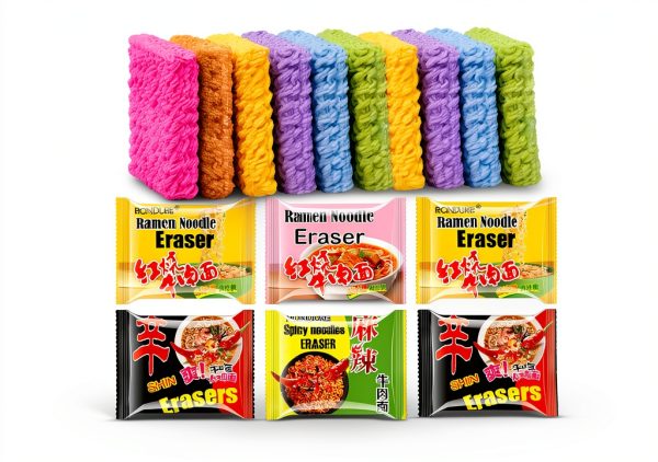 Rondure Colorful Ramen Noodle Erasers 16 Pack Kids School Supplies-3