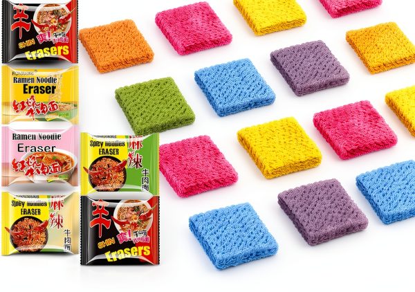 Rondure Colorful Ramen Noodle Erasers 16 Pack Kids School Supplies-7