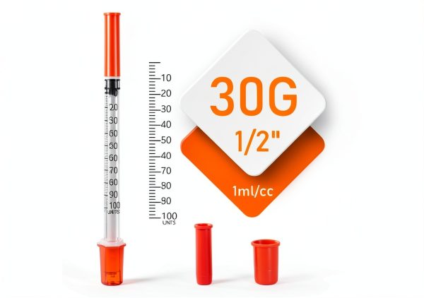 30PACK 1ML Syringes with 30G 1/2 inch Needle Acebiorin Injection Pack-1