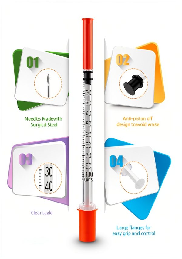 30PACK 1ML Syringes with 30G 1/2 inch Needle Acebiorin Injection Pack-3