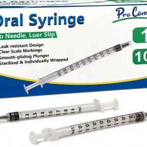 1ml Syringe without Needle, No Needle Individually Packaged Oral Syringe for Scientific Labs, Measurement, Dispensing, Oil or Glue Applicator Oral Dispenser-0