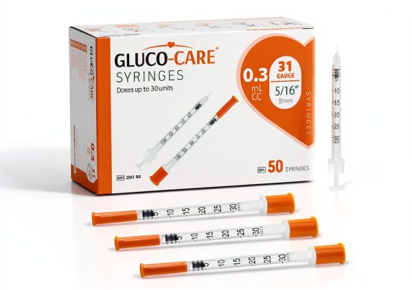 0.3 ml/cc Syringes 31G x 5/16'' Orange Cap – MediVena Sample, 50 pcs-0