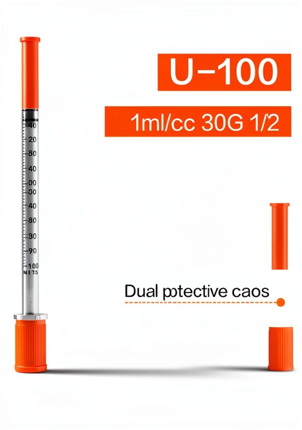U-100 Syringes with Needle 30G 1/2in 1ml Mxene 100 Pack Sterile Lab-1