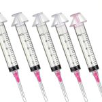 5 Pack 10ml 18 Gauge - Luer Lock 1ml 2.5ml 3ml 5ml 10ml 20ml with 25Ga, 23Ga, 22Ga, 21Ga, 18Ga Lab Consumables(Individually Sealed Wrapped)-0