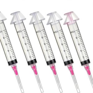 5 Pack 10ml 18 Gauge - Luer Lock 1ml 2.5ml 3ml 5ml 10ml 20ml with 25Ga, 23Ga, 22Ga, 21Ga, 18Ga Lab Consumables(Individually Sealed Wrapped)-0