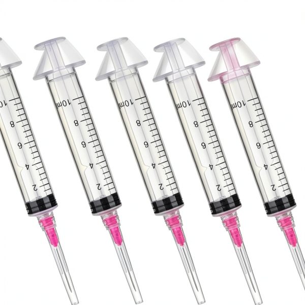 5 Pack 10ml 18 Gauge - Luer Lock 1ml 2.5ml 3ml 5ml 10ml 20ml with 25Ga, 23Ga, 22Ga, 21Ga, 18Ga Lab Consumables(Individually Sealed Wrapped)-0