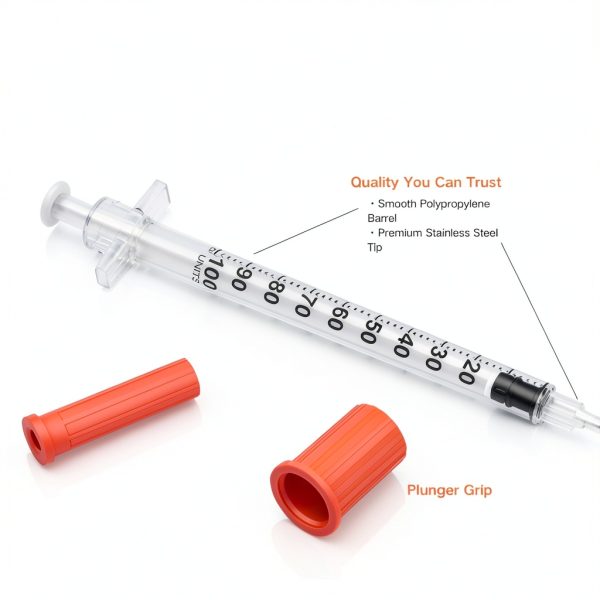1ml Disposable Syringe 31G 5/16" (8mm) Needle Himeland 30 Pack-1