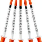 U-100 31G 1cc 1/4 Inch Syringes Gesanghua Wrapped Pack of 20-0