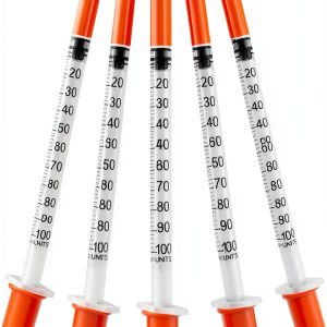 U-100 31G 1cc 1/4 Inch Syringes Gesanghua Wrapped Pack of 20-0